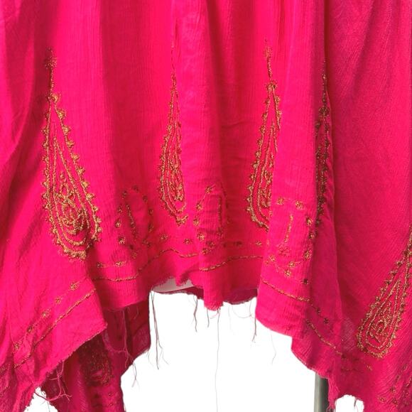 Free People Intimately Pink Paisley Embroidered Sleeveless Tunic Dress Size XS - Picture 4 of 6